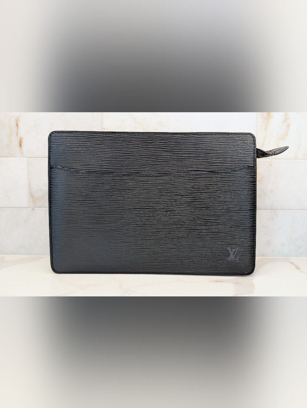 Louis Vuitton Black Epi Leather Clutch